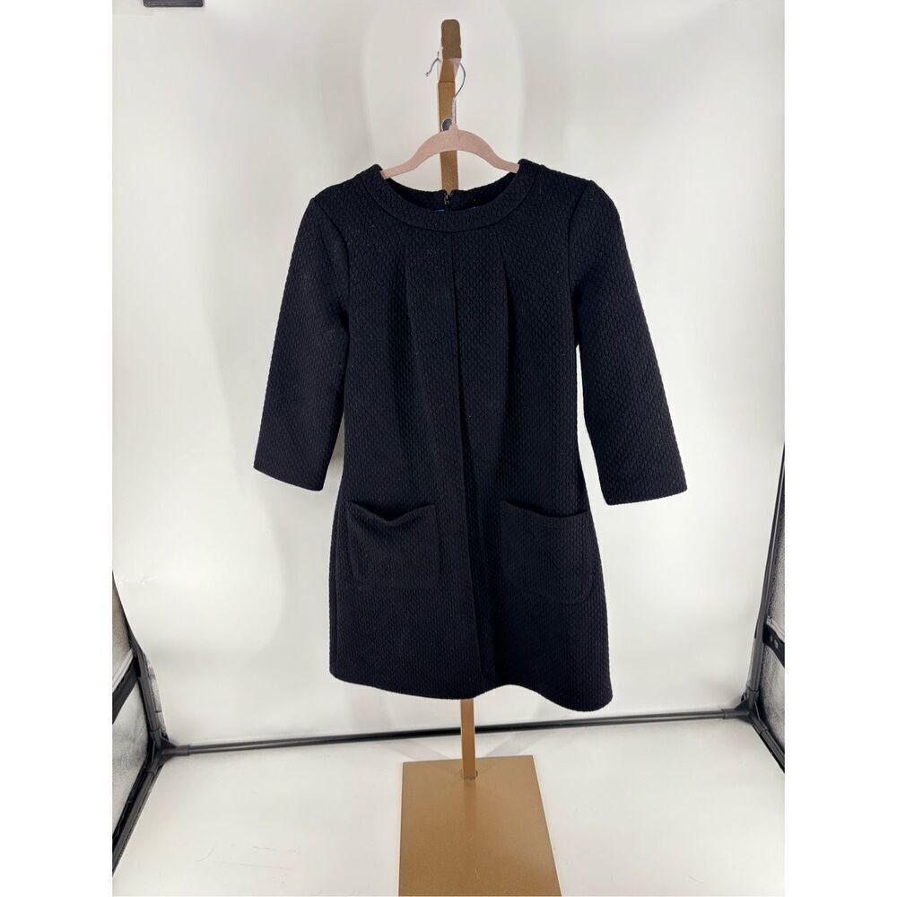 Boden Black Textured Pocket Dress Petite Tunic Work Dress Women US 8P